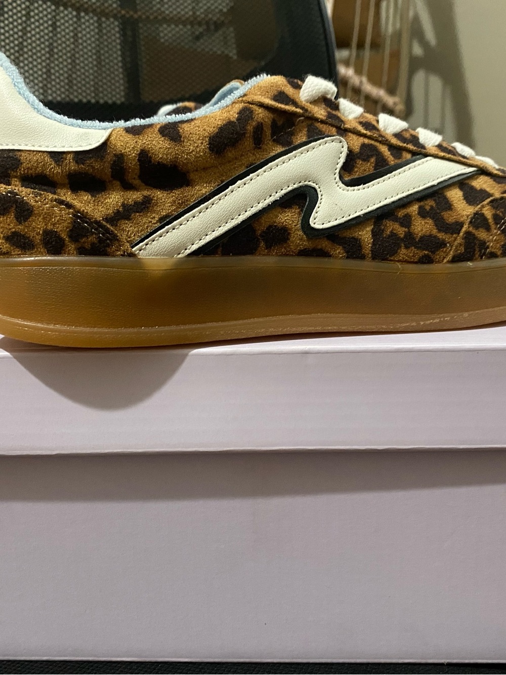Madden Girl Leopard-Print Low-Top Sneakers in Brown, Black & White